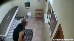 Czech Boy Jering Cock in Public Solarium