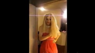 Blonde Sissy Strips and Gets Fucked