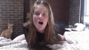 Young girl frigs herself to orgasm!