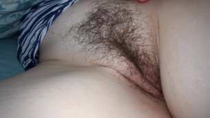 Hairy Wife Bushy Cunt Resting in Bed. Pussy Voyeur 4K