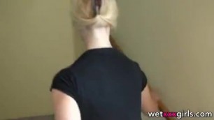German Amateur Blonde Receptionist creampied at the Hotel