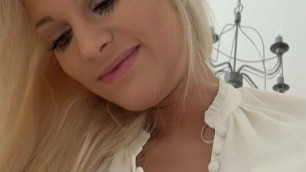 Angelic girlfriend CandeeLicious gets naughty, fucks me and gives me a footjob before she goes to college