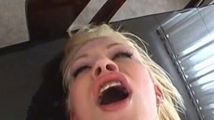 Sexy cum chugging hooker takes dick in ass and her tight beaver