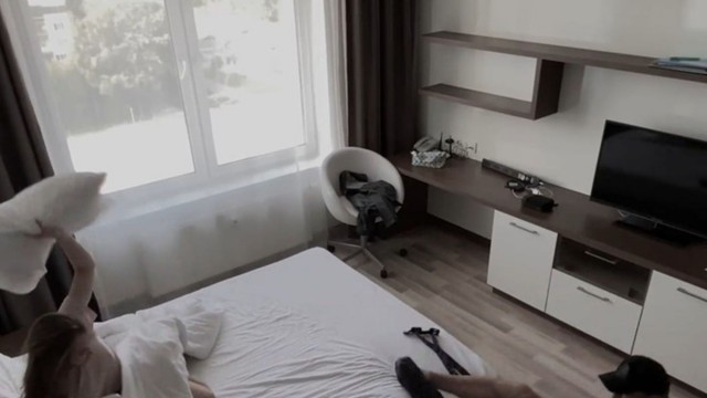 OMG! THE ROOM CLEANER WOKE UP A GIRL WITH HIS COCK!