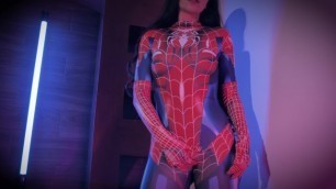 Latin Goddess Fucks in a Horny Parody of Spiderman no way Home, in a Suit that Shows her a Big Ass