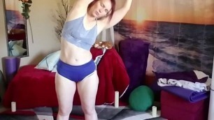 Aurora Willows does yoga in sexy booty shorts