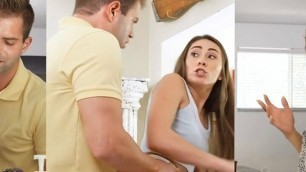 Family Strokes - Hot Teen Offers Her Pussy To Stepdad As To Amend For Staying Out Late
