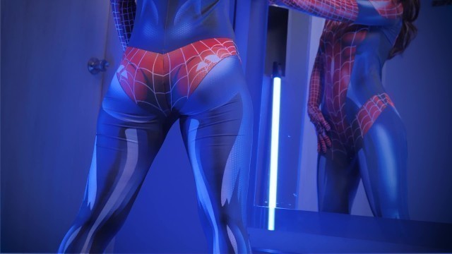 Please Cum over my Spiderman Spandex Cosplay, so I Swallow your Semen to the last Drop. no way Home